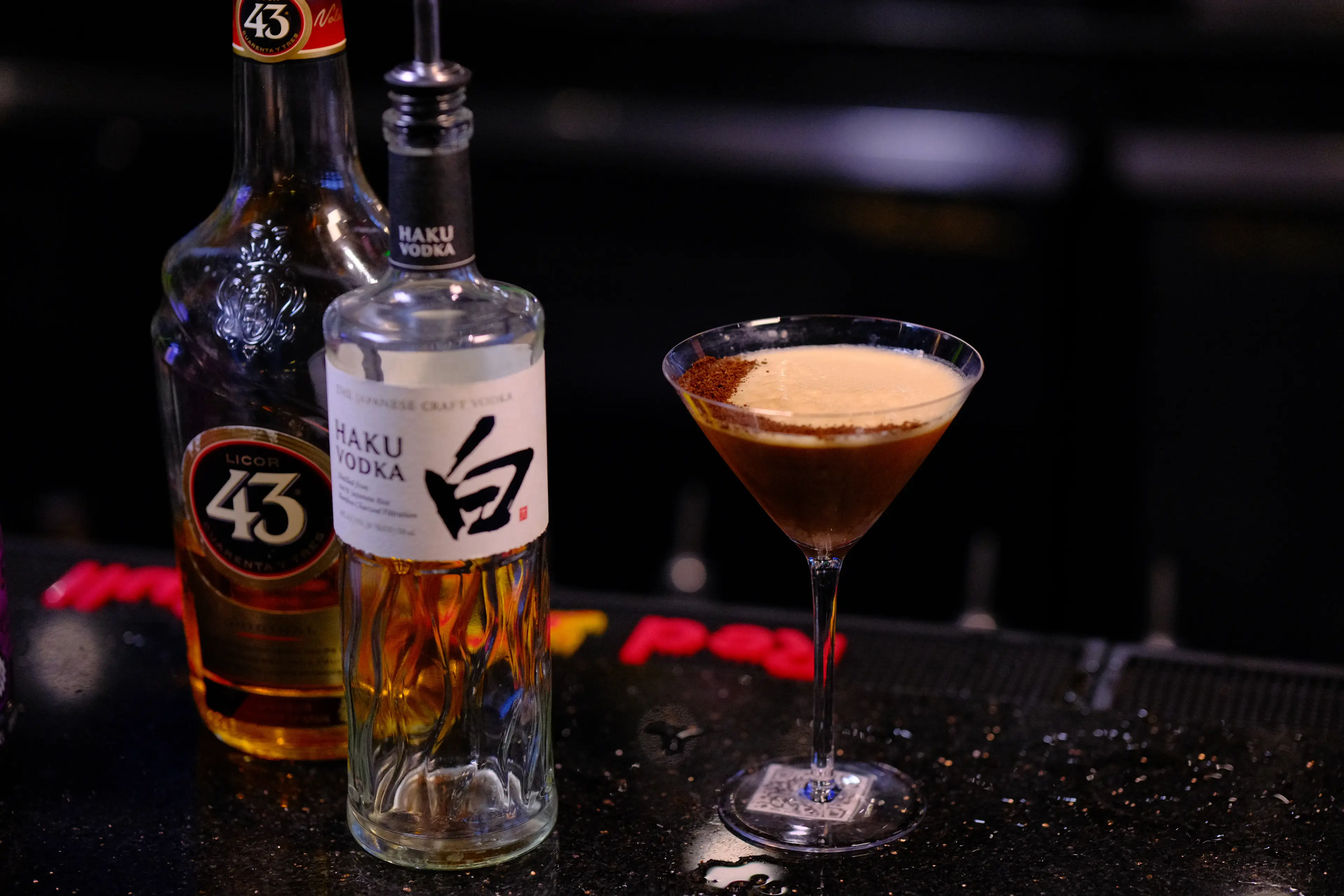 Bartender mixing drinks at Zen Sushi & Bar, Bellingham WA