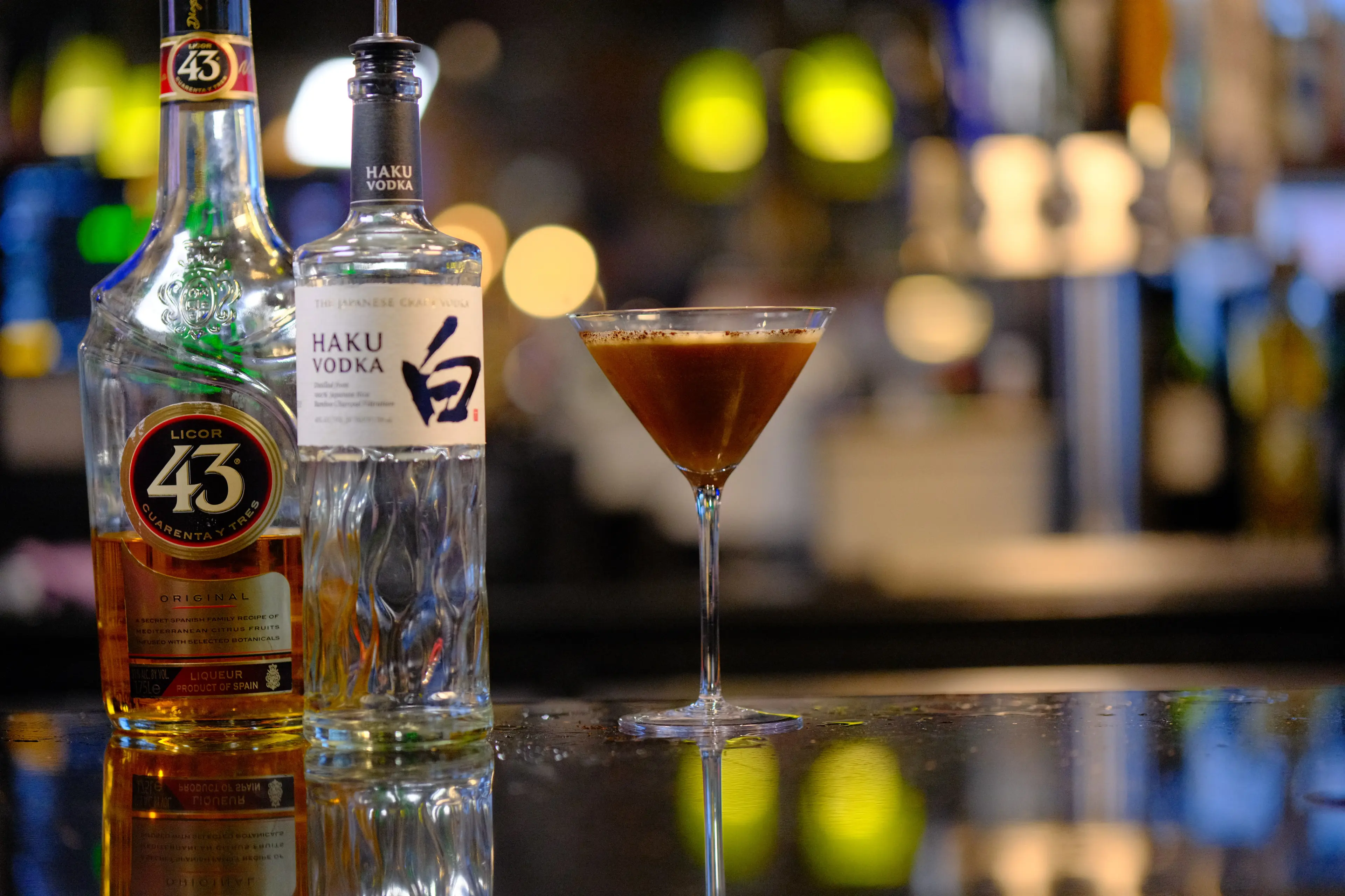 Japanese whisky pour at the bar inside Zen Sushi & Bar, Bellingham